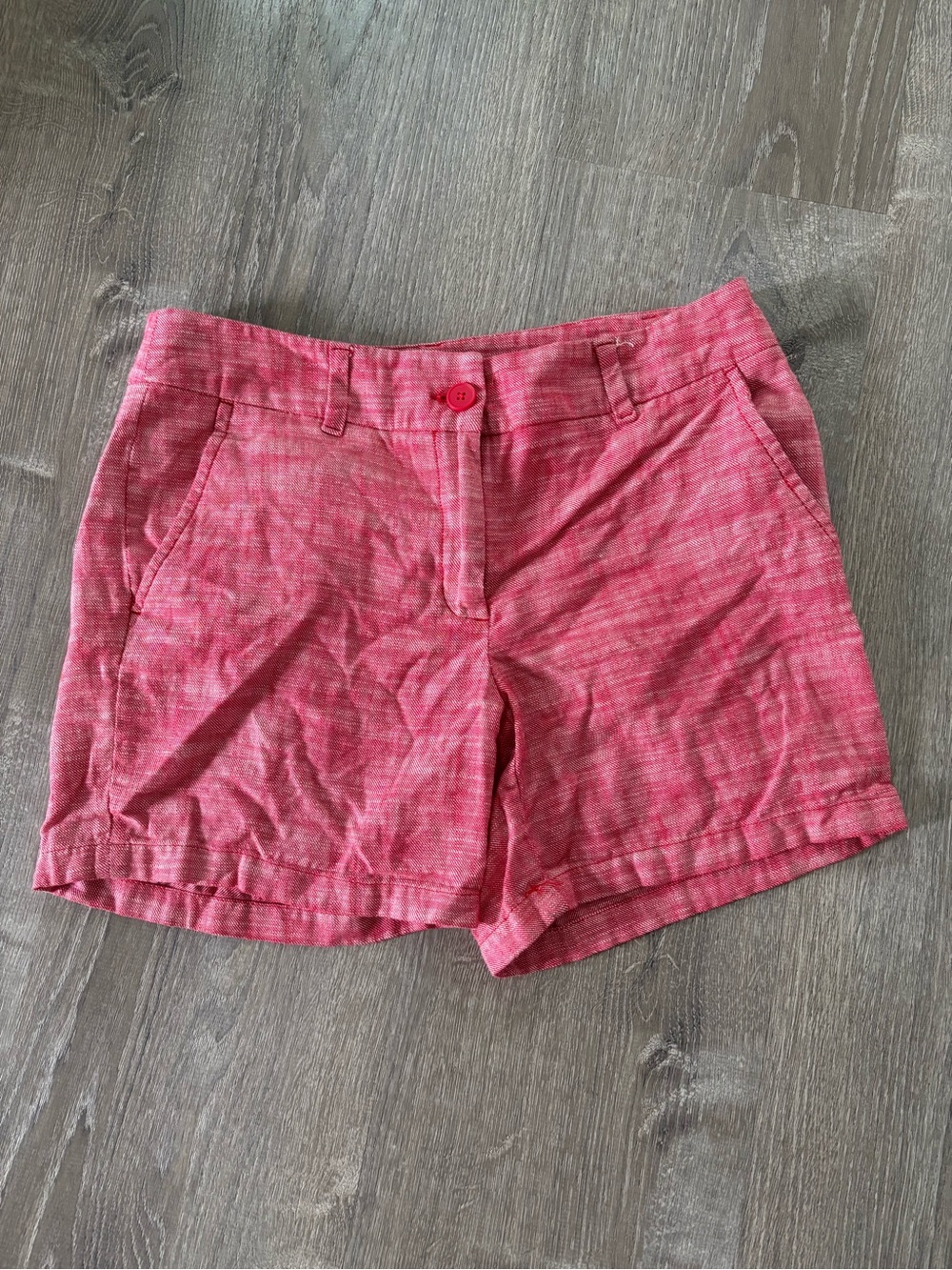 LOFT Heathered Pink Casual Belt-Loop Shorts